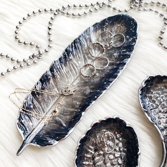 Artisan Other - Feather Trinket Dish, Jewelry Holder, Gift